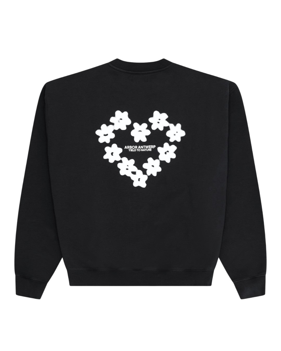 Arbor Antwerp Faded Flower Crewneck Black unisex sweater
