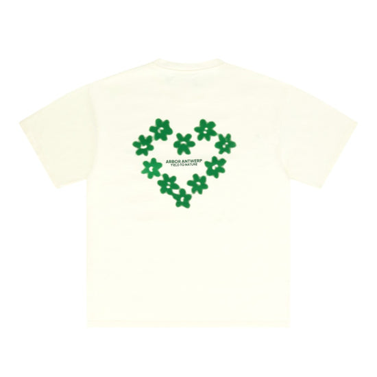 Arbor Antwerp Faded Flower T-Shirt Cream unisex