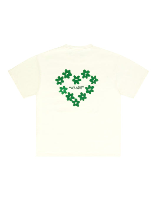 Arbor Antwerp Faded Flower T-Shirt Cream unisex