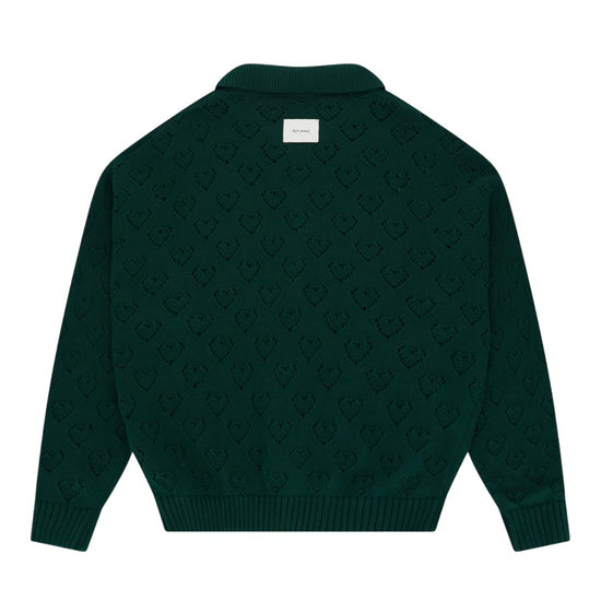 Arbor Antwerp Heart Zip Knit Green uit de AW26 Yield to Nature collectie