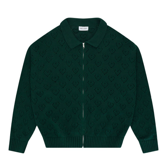 Arbor Antwerp Heart Zip Knit Green uit de AW26 Yield to Nature Packshot