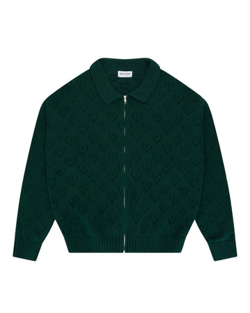 Arbor Antwerp Heart Zip Knit Green uit de AW26 Yield to Nature Packshot