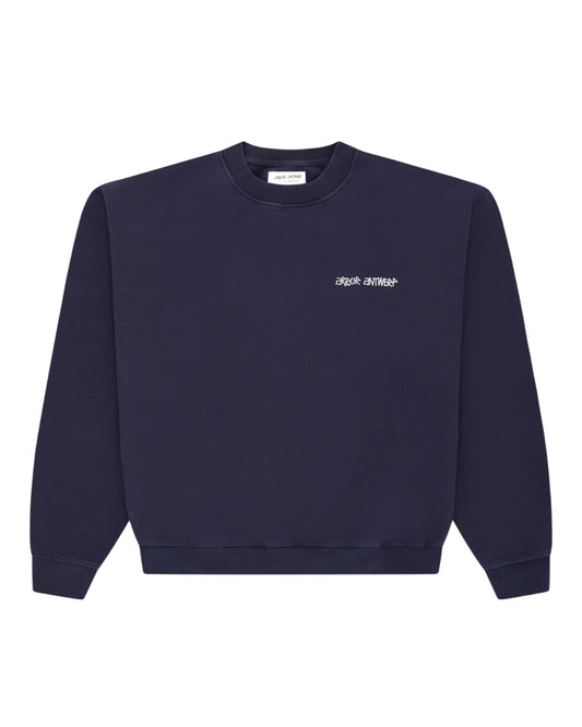 Blauwe Arbor Antwerp Heartwork sweater met geborduurd hart