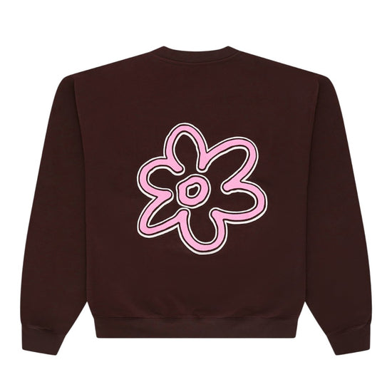 Arbor Antwerp Line Flower Crewneck Brown unisex sweater
