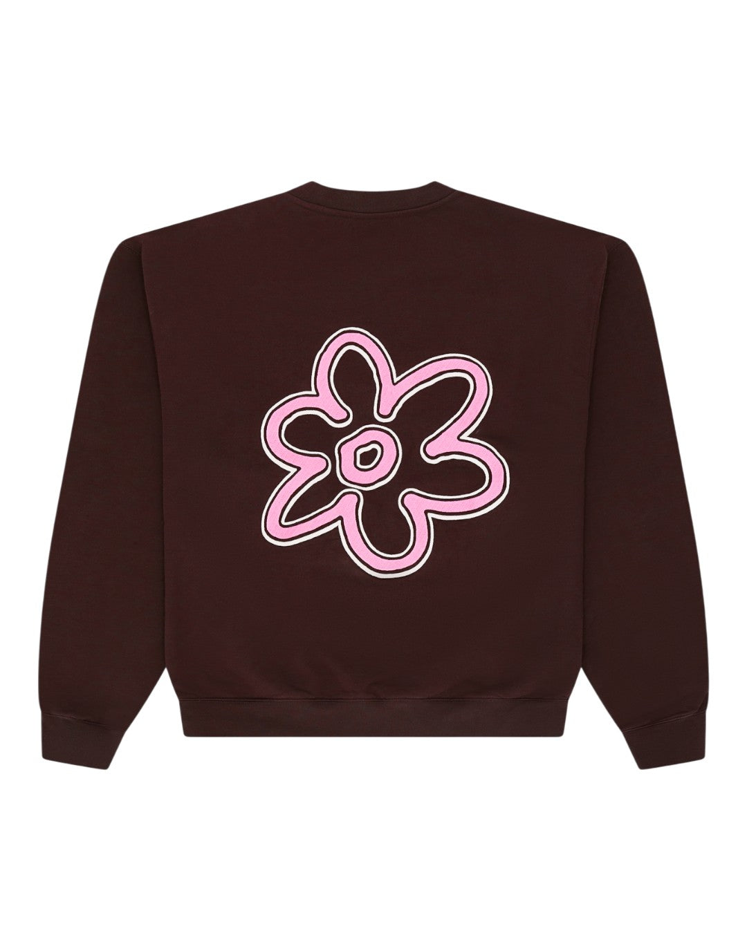 Arbor Antwerp Line Flower Crewneck Brown unisex sweater