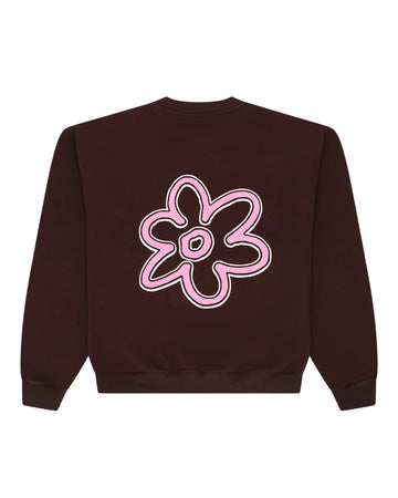 Arbor Antwerp Line Flower Crewneck Brown unisex sweater