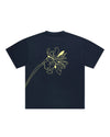 Arbor Antwerp Outline Flower T-Shirt Blue unisex