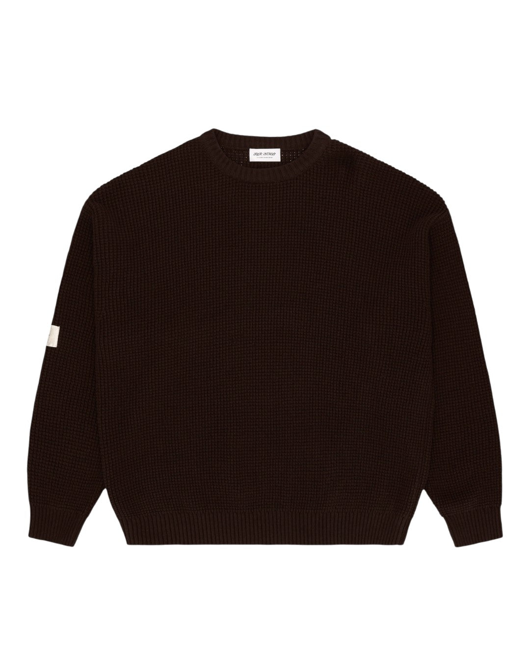 Arbor Antwerp Textured Wool Knit Brown unisex gebreide trui