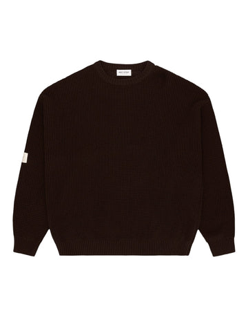 Arbor Antwerp Textured Wool Knit Brown unisex gebreide trui