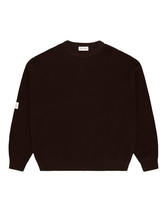 Arbor Antwerp Textured Wool Knit Brown unisex gebreide trui