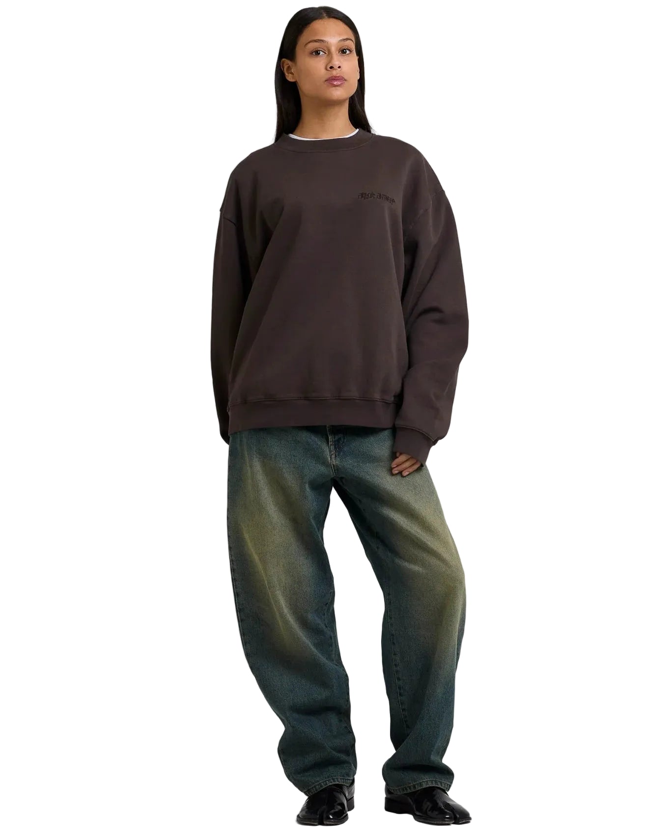 Voorkant Arbor Antwerp Big Application Crewneck Coffee