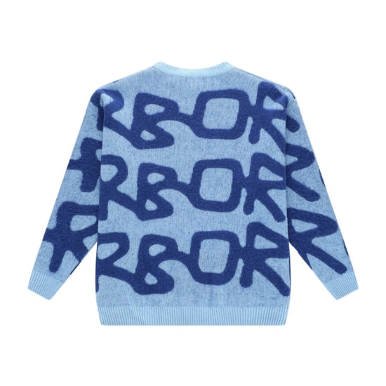 Achterkant Arbor Antwerp Big Logo Alpaca Knit Blue