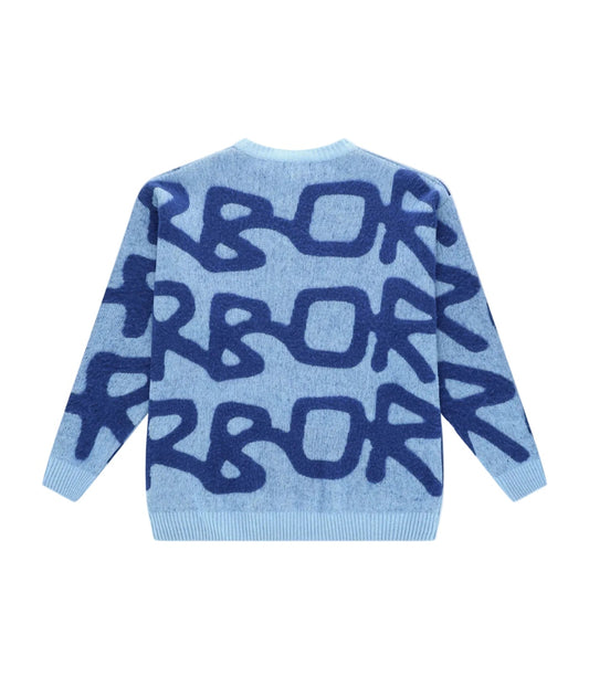 Achterkant Arbor Antwerp Big Logo Alpaca Knit Blue