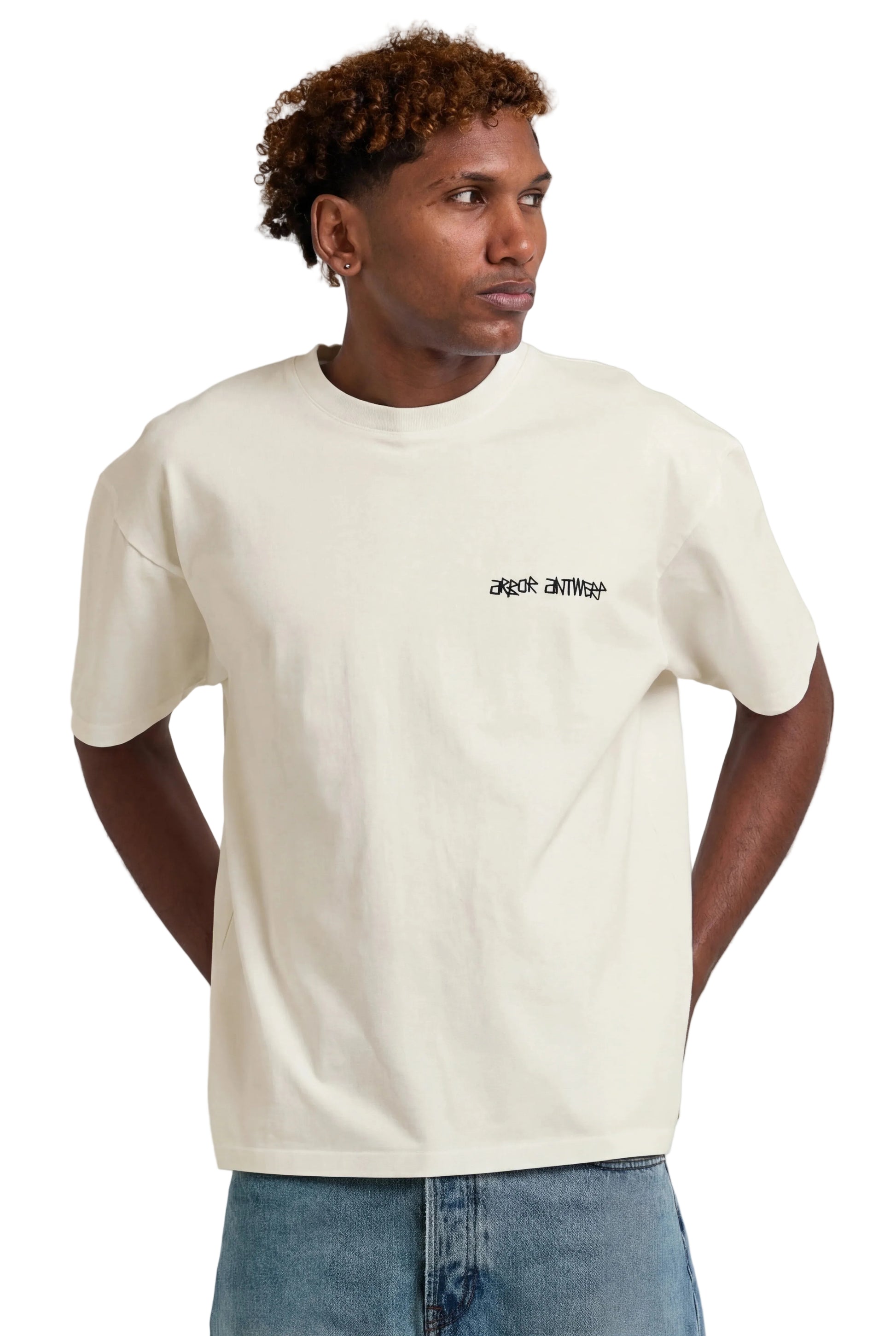 Faded Flower-design op cream Arbor Antwerp T-shirt