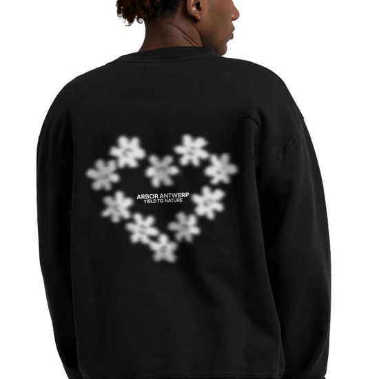 Achterkant Arbor Antwerp Faded Flower zwarte sweater met borduurwerk