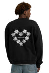 Achterkant Arbor Antwerp Faded Flower zwarte sweater met borduurwerk