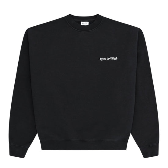 Arbor Antwerp Faded Flower Crewneck Black met boxy oversized fit