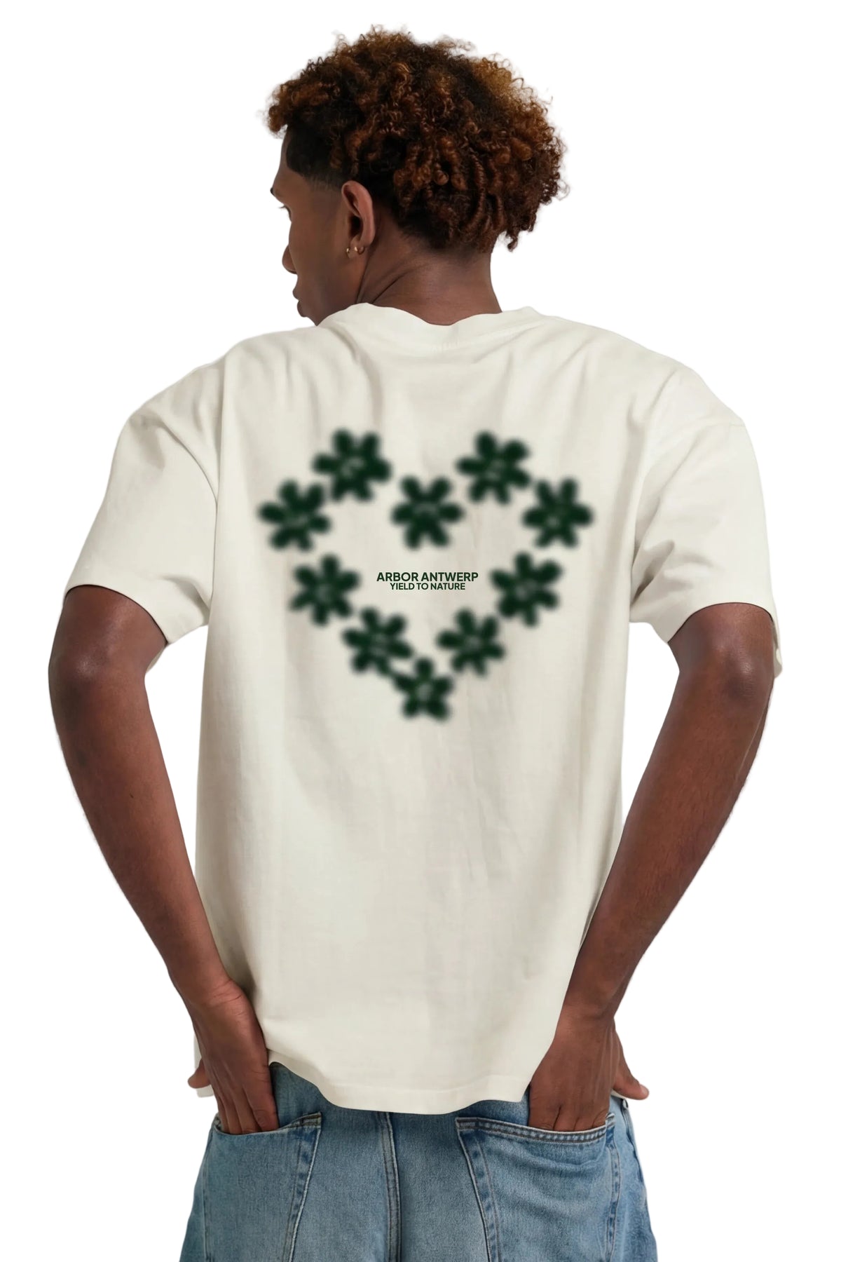 Achterkant Arbor Antwerp Faded Flower T-Shirt Cream