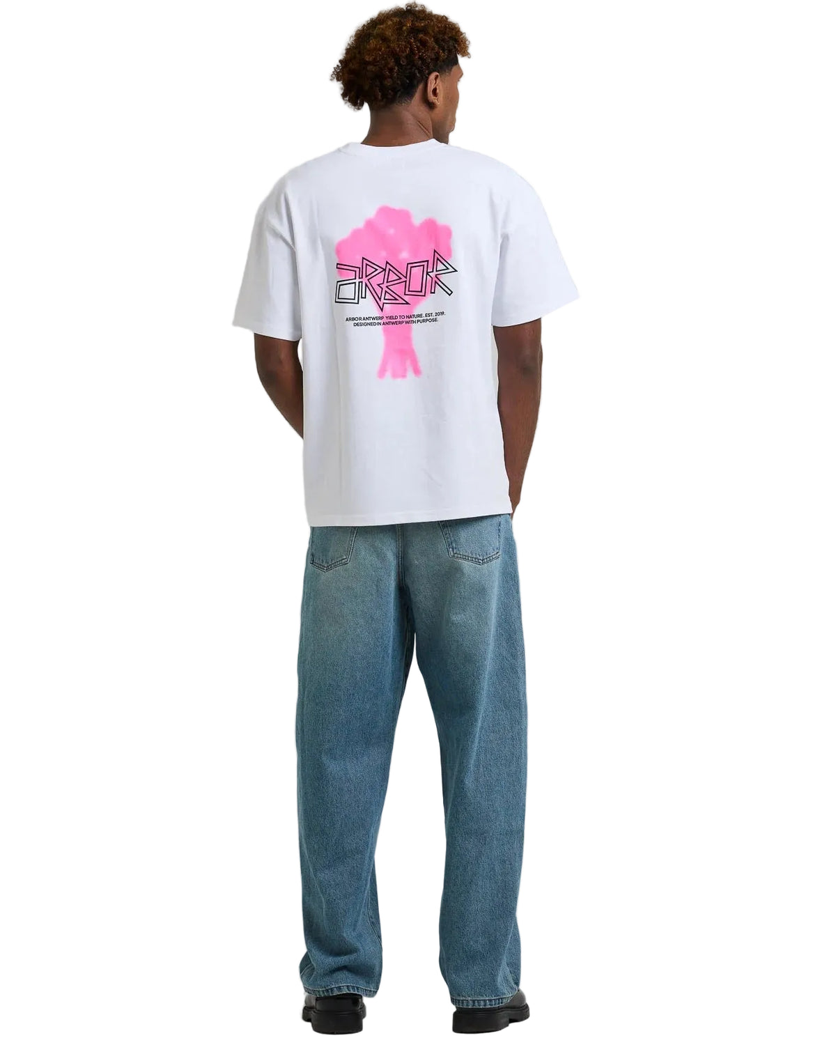 Achterkant Arbor Antwerp Floral Bouquet roze T-shir