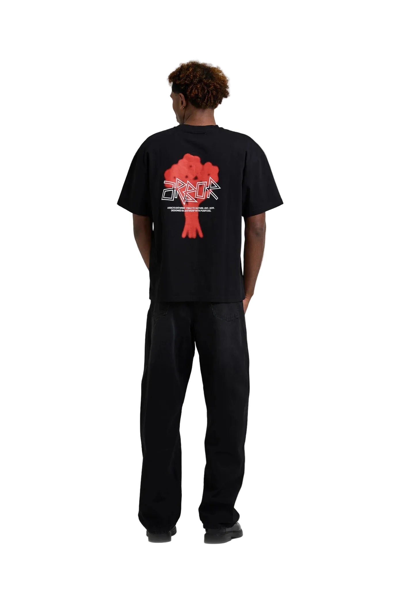 Achterkant Arbor Antwerp Floral Bouquet rood T-shirt