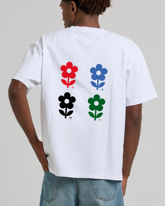 Achterkant Arbor Antwerp Four Flowers T-shirt met grafische rugprint
