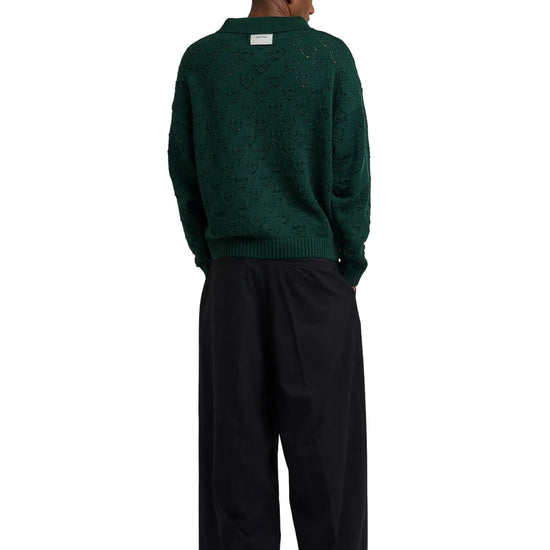 Achterkant Arbor Antwerp Heart Zip Knit Green met hartmotief