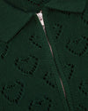 Detail Arbor Antwerp Heart Zip Knit Green met ritssluiting