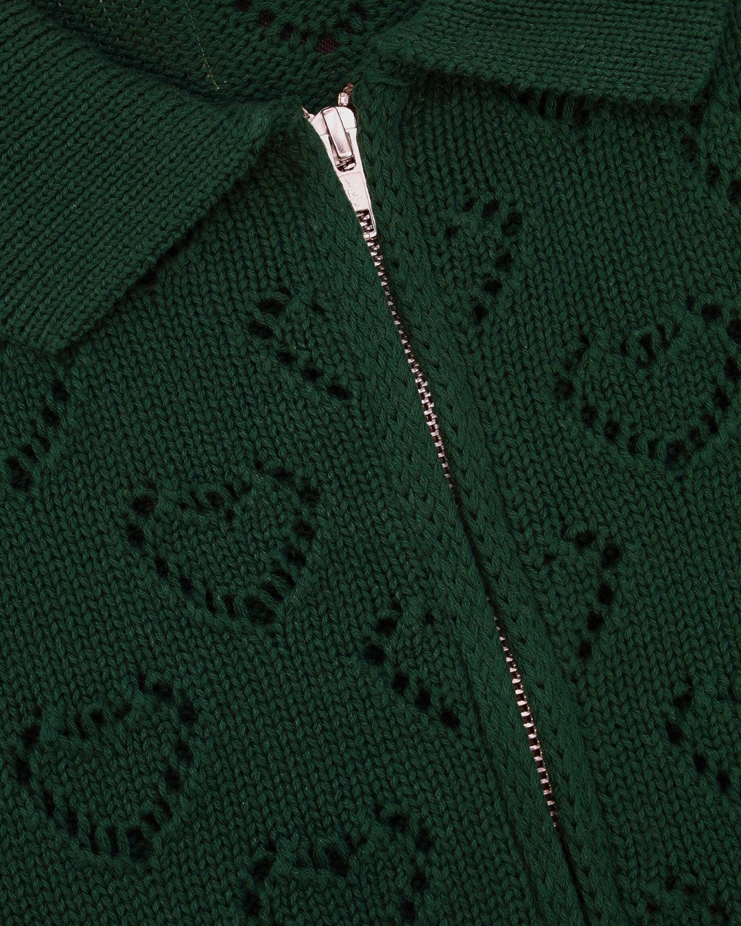 Detail Arbor Antwerp Heart Zip Knit Green met ritssluiting