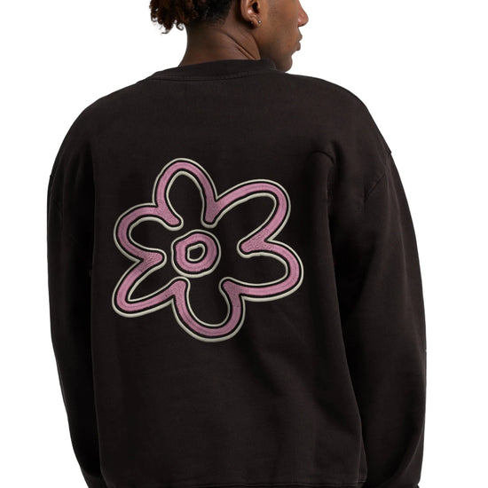 Achterkant Arbor Antwerp Line Flower bruine crewneck