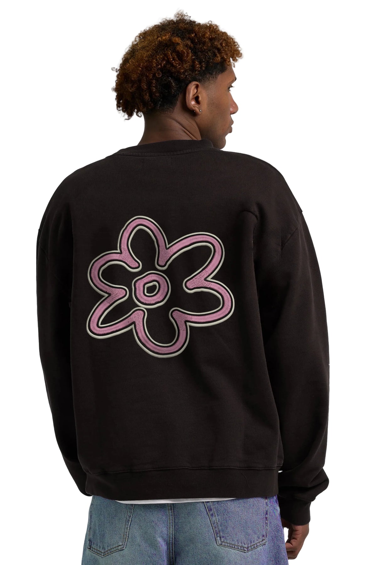 Achterkant Arbor Antwerp Line Flower bruine crewneck