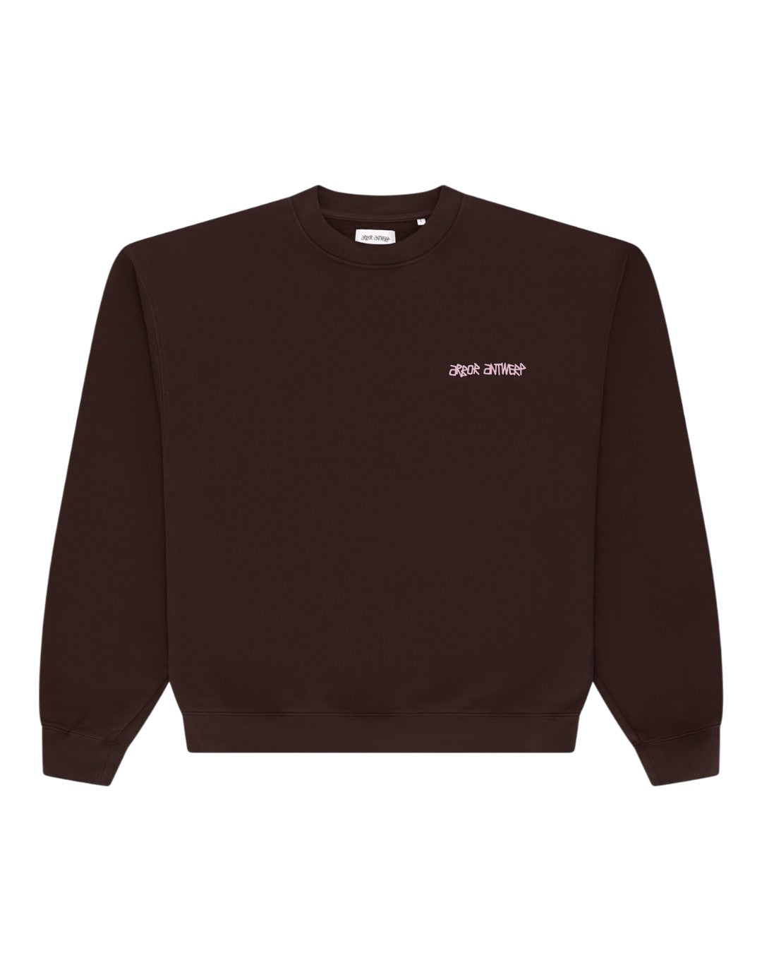Line Flower Crewneck Brown front Arbor Antwerp