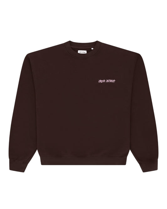 Line Flower Crewneck Brown front Arbor Antwerp