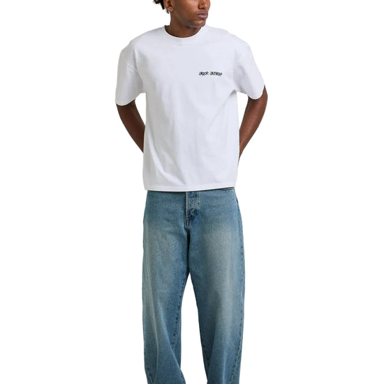 Arbor Antwerp Pixel Flower T-Shirt White met boxy oversized fit