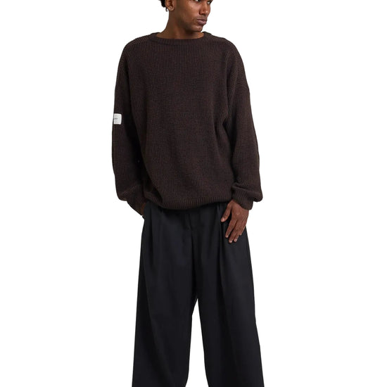 Voorkant Arbor Antwerp Textured Knit Brown van gerecycleerde wol
