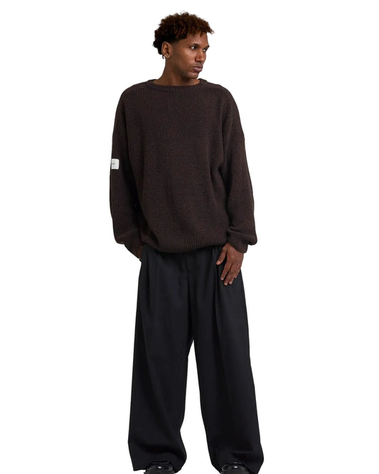 Voorkant Arbor Antwerp Textured Knit Brown van gerecycleerde wol