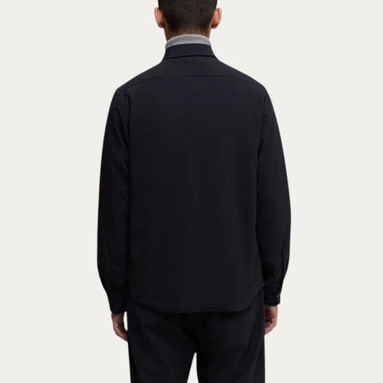 Detail Aspesi CE27 Thermore Techno Wool Overshirt Navy