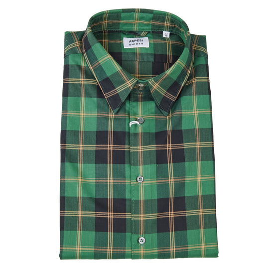 Aspesi Comma Checked Shirt Green – vooraanzicht