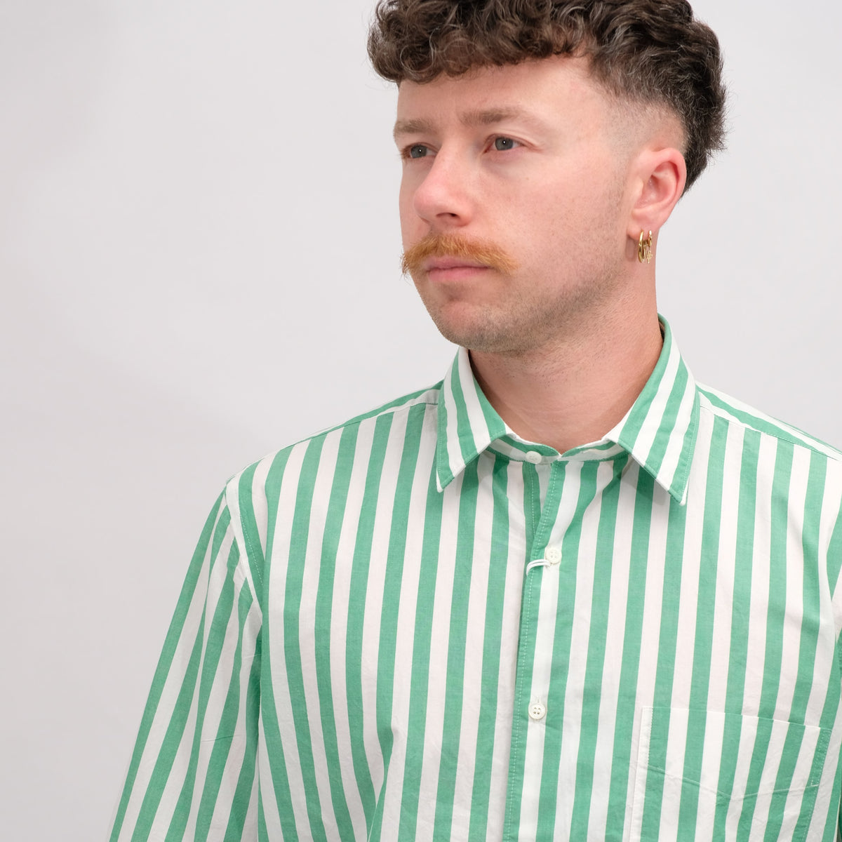 ASPESI Camicia Sedici Green Striped – productbeeld 2
