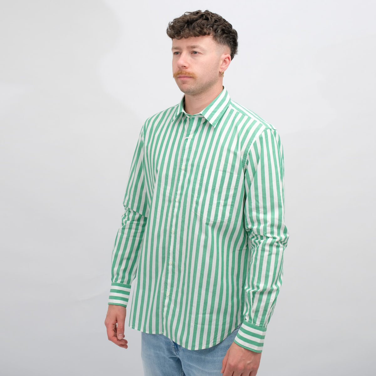 ASPESI Camicia Sedici Green Striped – productbeeld 3