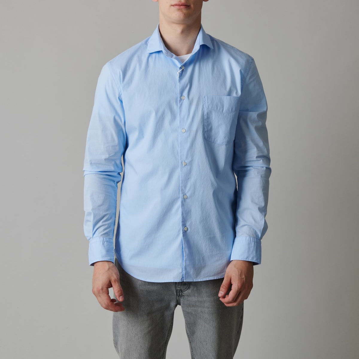 Aspesi Semm II Shirt Sky Blue – vooraanzicht