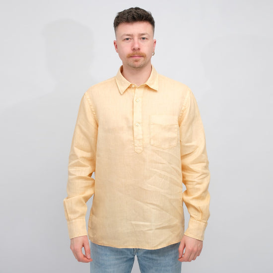 ASPESI Richiusa Linen Shirt Orange – vooraanzicht