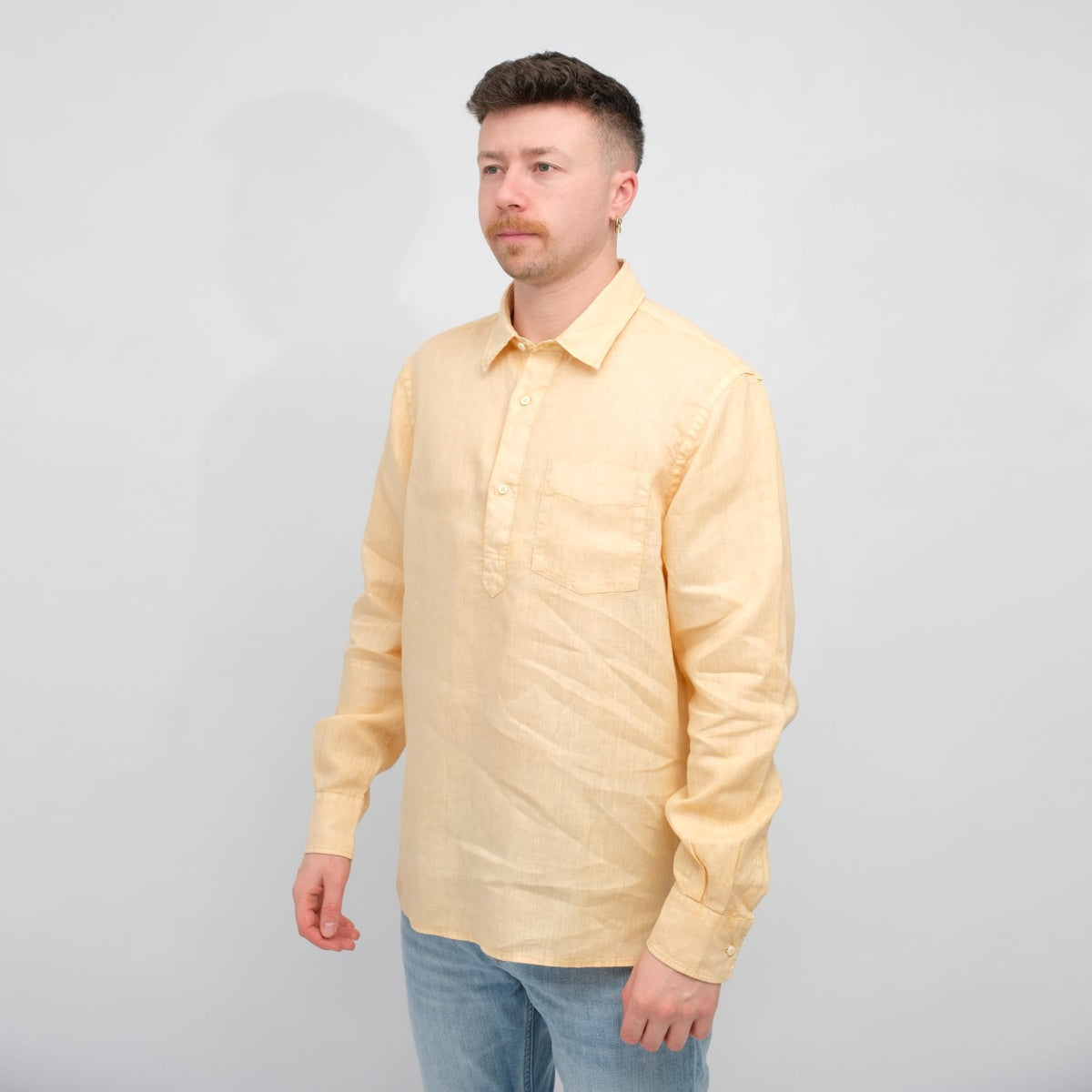 ASPESI Richiusa Linen Shirt Orange – productbeeld 2