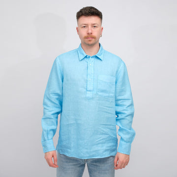 ASPESI Richiusa Linen Shirt Sky Blue – vooraanzicht