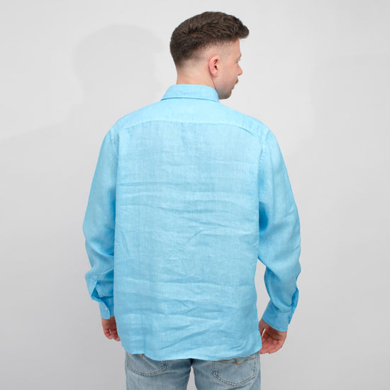 ASPESI Richiusa Linen Shirt Sky Blue – productbeeld 3