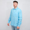 ASPESI Richiusa Linen Shirt Sky Blue – productbeeld 4