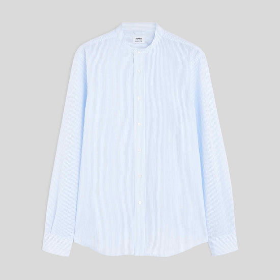 ASPESI Light Blue Stripe Bruce Cotton Shirt – vooraanzicht