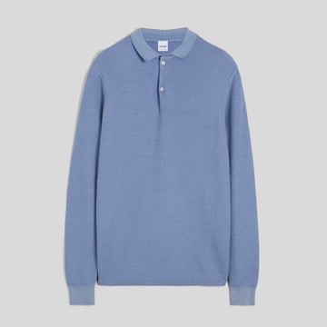 ASPESI Sky Blue Cotton Polo Pullover – vooraanzicht