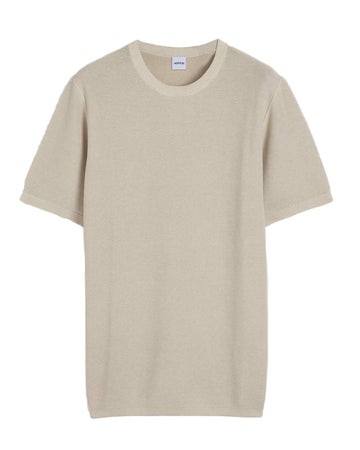 Aspesi M073 Cotton Knit T-Shirt Natural voorzijde