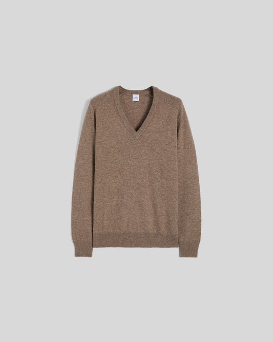 Aspesi M114 Wool Yak Cashmere V-Neck Dove Grey voorzijde
