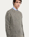 Voorkant Aspesi M183 Shetland Wool Roundneck Grey Green Melange